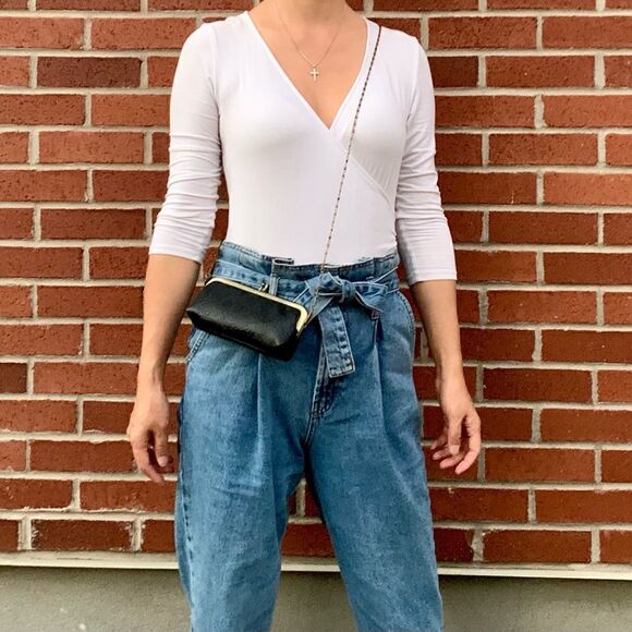 Genuine Leather Embossed Floral Lace, Real Bamboo Handle Bag & Small Clutch Set - Picture 10 of 16